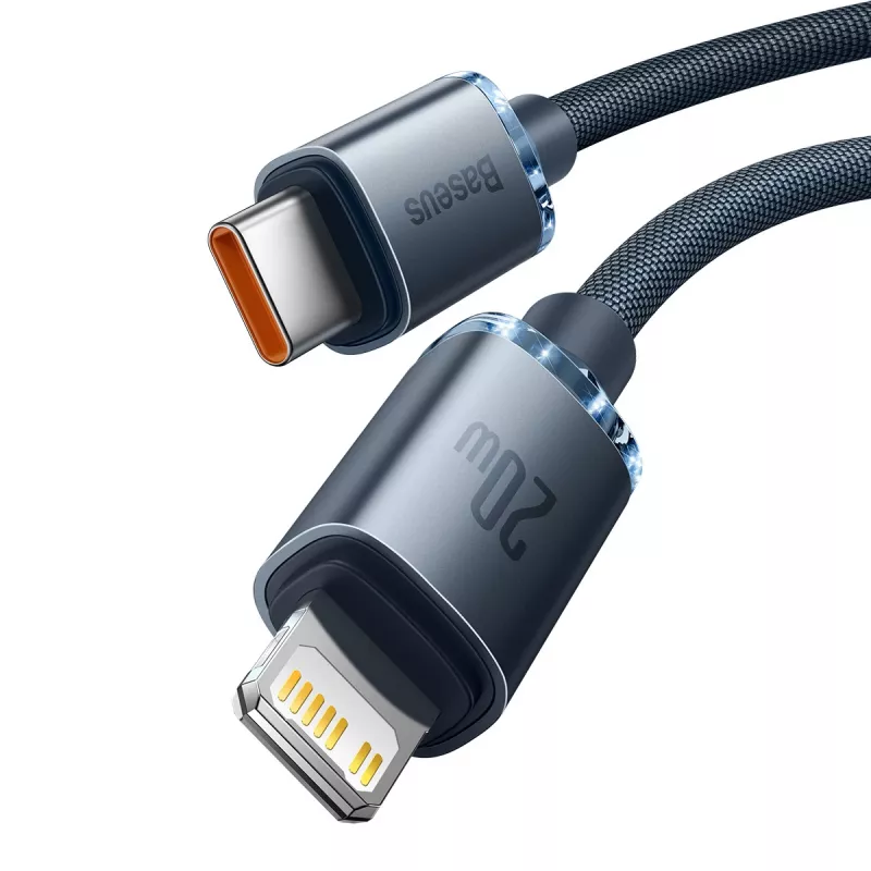 „Baseus CAJY000301“ mobiliojo telefono laidas, pilkas, 2 m, USB C, Lightning