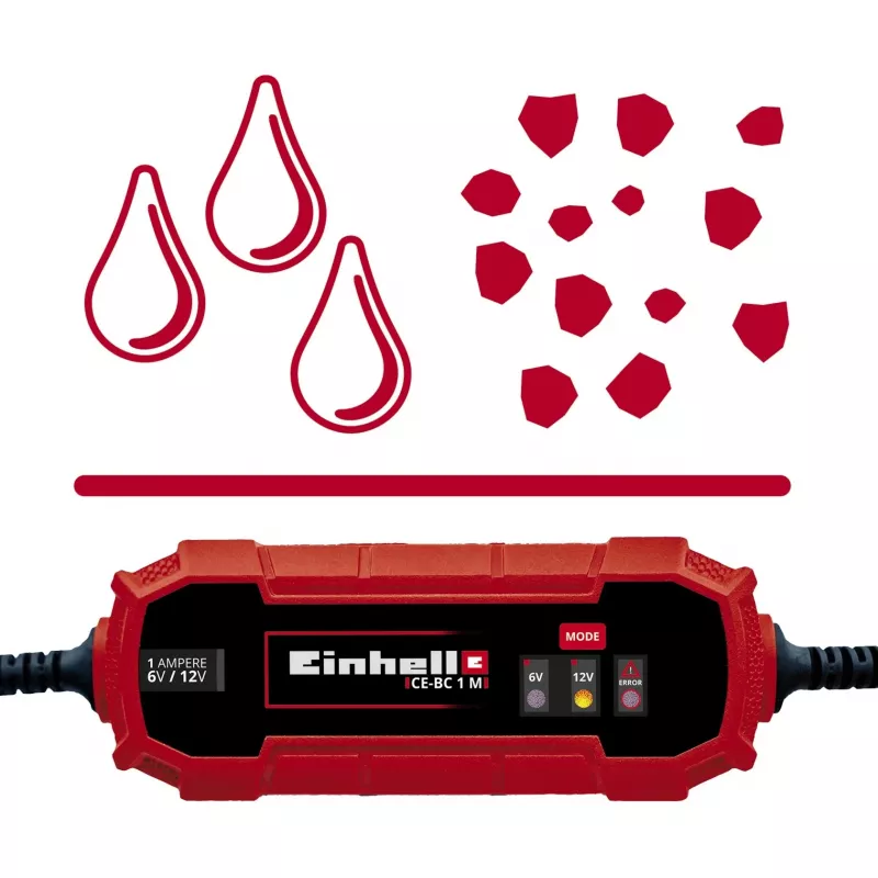Akumuliatoriaus įkroviklis Einhell CE-BC 1 M 6/12 V raudonas