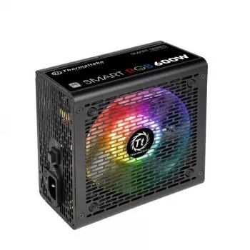 Thermaltake SMART RGB PS-SPR-0600NHSAWE-1 - maitinimo blokas (vidinis) - ATX12V 2.3 - 80 PLUS - kintamoji srovė 230 V - 600 W - aktyvus PFC - juodas