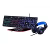 Žaidimų klaviatūra su pele GEMBIRD GGS-UMGL4-02 — pilno dydžio USB QWERTY US English, juoda, LED apšvietimas