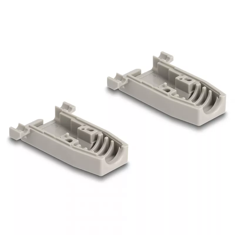 Kabelio apvalkalas DELOCK D-Sub plastikinis korpusas 9 kontaktų kištukui/lizdui su guminiais tarpikliais, pilkas, 31,2×47,9×16,6 mm