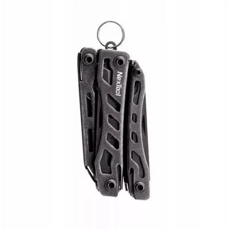 Multitool Nextool Mini FLAGSHIP NE20122 — 10 funkcijų kompaktiškas nerūdijančio plieno daugiafunkcis įrankis, juodas, 67×27×17 mm, 83 g