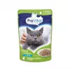 Šlapias kačių ėdalas PREVITAL Cat Food Mix 4 Flavors — vištiena, veršiena, lašiša, paukštiena, 96 x 100 g maišeliai (9,6 kg, suaugusioms katėms)