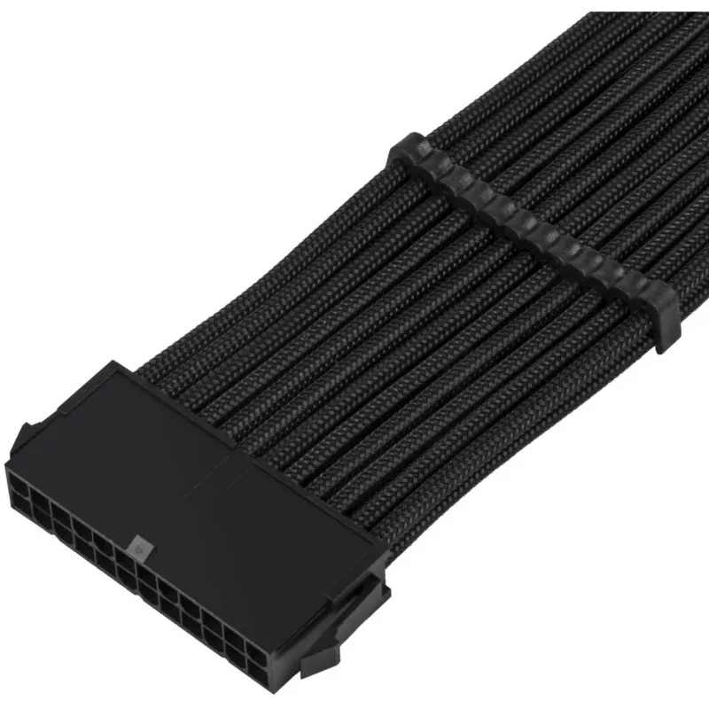 SilverStone PP07E - Maitinimo prailginimo kabelis - ATX, 24 kontaktų (W) į ATX, 24 kontaktų (M) - 30 cm - Juodas