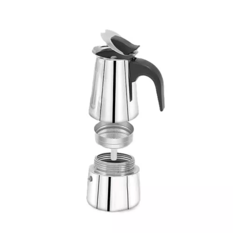 Moka pot Maestro MR-1660-9, kavos virimo aparatas ant viryklės 6 puodeliams, juodas