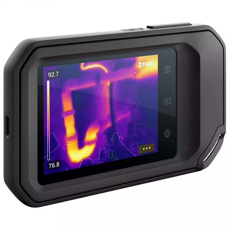 FLIR C3-X terminio vaizdo kamera Juoda 1800 mAh Vanadžio oksido nenuošaldytos židinio plokštumos matricos Integruotas ekranas 128 x 96 pikselių LCD 640 x 480 pikselių