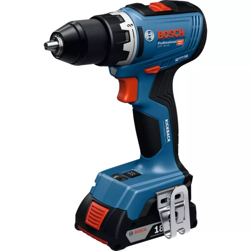 Akumuliatorinis gręžtuvas-suktuvas Bosch GSR 18V-65 su 2x 4,0 Ah baterijomis
