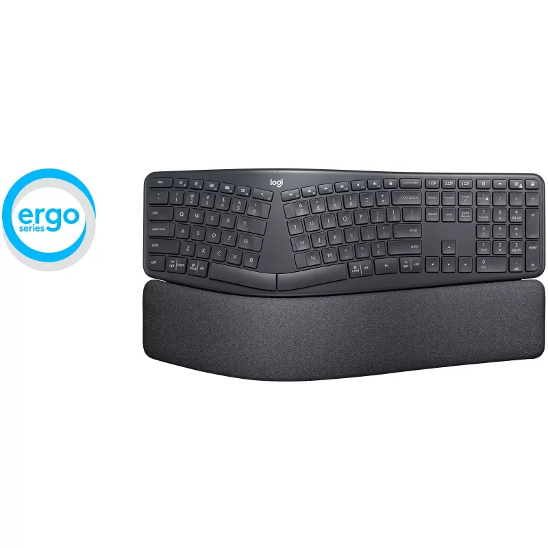 Logitech ERGO K860 - klaviatūra - belaidė - 2,4 GHz, Bluetooth 5.0