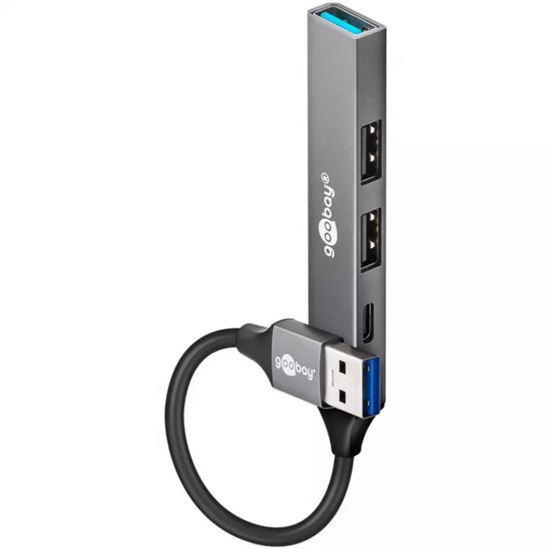 Goobay plonas 4-Port USB-Hub, USB-A auf USB-C™/USB-A, USB 3.2 (74458)