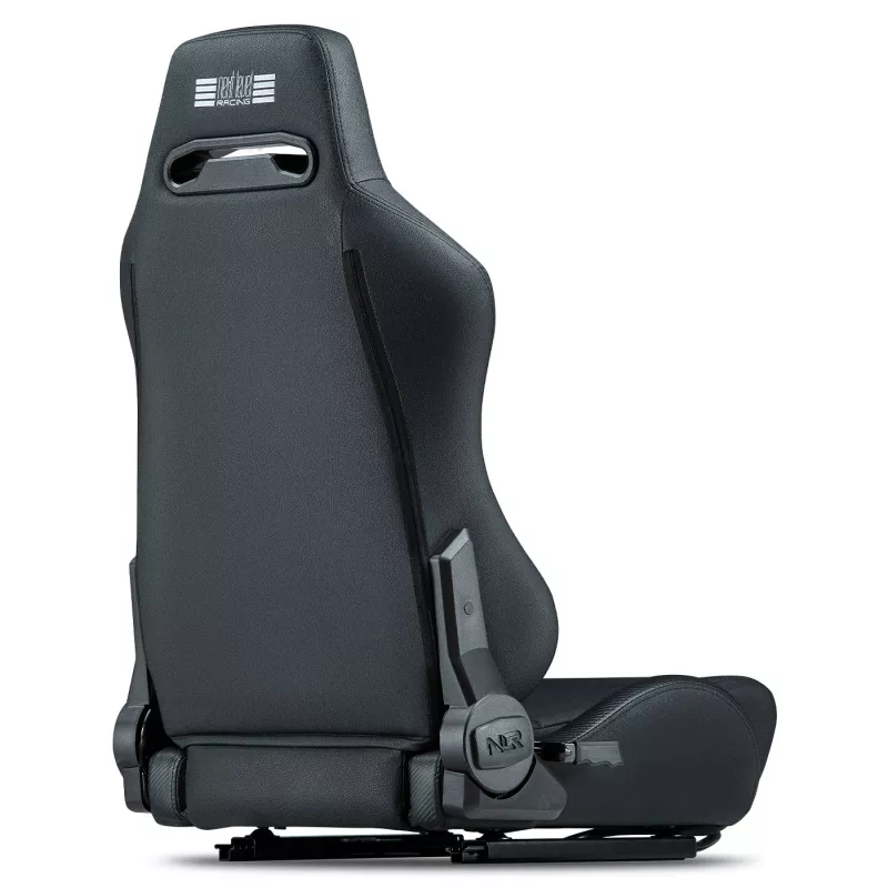 Lenktyninio stiliaus atlošiama sėdynė Next Level Racing ERS3 Elite Premium — juoda PU oda, atlošiama atlošas, suderinama su kokpitu/grindų montavimu