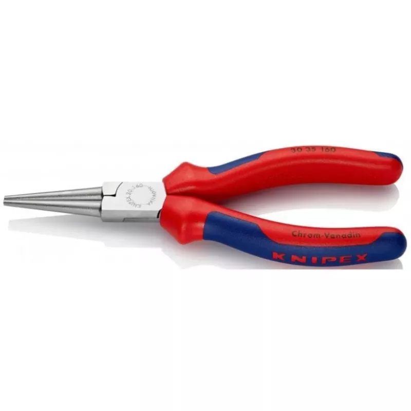 KNIPEX 30 35 160 - Plokščios nosies replės - 2,5 mm - 4,1 cm - Plienas - Mėlynos/raudonos - 16 cm