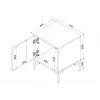 Naktinis staliukas Cama Meble MERCI 44x40x52,5 cm, juodas ir ąžuolo, MDF/medžio drožlių plokštė, pakuotėje 2 vnt.