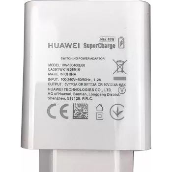 Huawei - HW-100400E00 Super Charging Adapter - 2A - Balta - USB Charger (HW-100400E00)