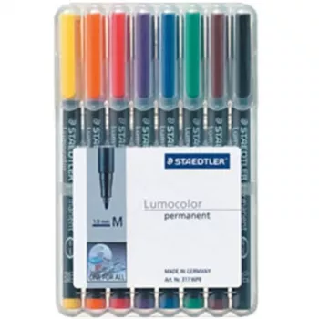 Nuolatinis žymeklis Staedtler 317 WP8 juoda mėlyna ruda žalia oranžinė raudona violetinė geltona 8 vnt.