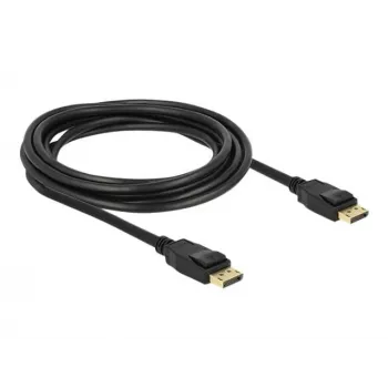 Delock - DisplayPort kabelis - DisplayPort (kištukas) į DisplayPort (kištukas) - 3 m - su užraktu - juodas