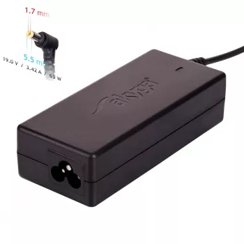 Maitinimo adapteris Akyga AK-ND-06 65 W vidaus nešiojamojo kompiuterio maitinimo šaltinis, 100–250 V, juodas, ABS korpusas
