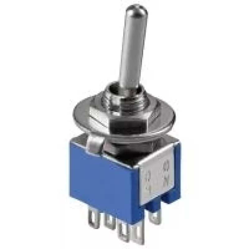 Wentronic Goobay Kippschalter Subminiatur - 2x UM, 6 Pins, blaues Enclosure (10015)