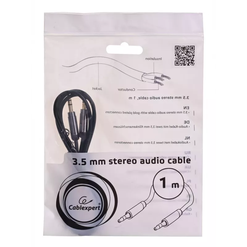 Gembird CCAP-444-1M garso kabelis 3,5 mm juodas (CCAP-444-1M)