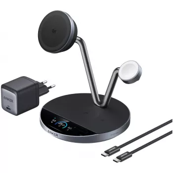 Anker Prime belaidžio įkrovimo stotelė Qi2.2 25W belaidis įkrovimas (3-in-1, MagGo, AirCool, stovas) su maitinimo bloku