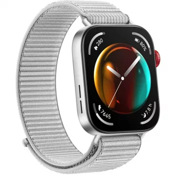 Huawei Watch Fit 3 - aliuminio lydinys - išmanusis laikrodis su dirželiu - nailonas - pilka - riešo dydis: 120-190 mm - ekranas 4,6 cm (1,82) - Bluetooth