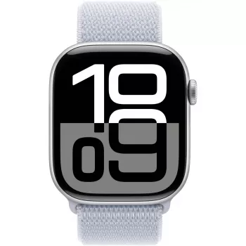 APPLE Watch Series 10 GPS 46 mm sidabrinis aliuminio korpusas su Blue Cloud sportine kilpa