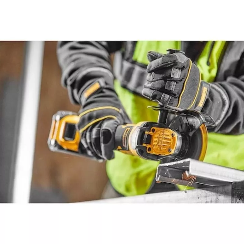 Grindų poliravimo / šlifavimo mašina DeWalt DCG409VST1-QW — 18 V, bešepetėlinis variklis, 6 Ah baterija, 1550 W, 125 mm diskas, iki 9000 aps./min.