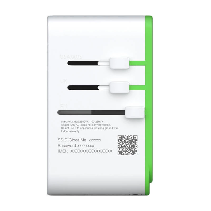 Maitinimo adapteris GlocalMe Roamplug 4G LTE Wi‑Fi Cloud SIM — Roamplug baltas