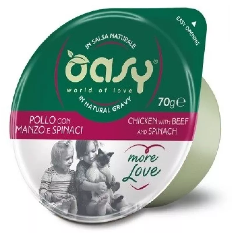 Oasy More Love Vištiena su jautiena ir špinatais 70 g