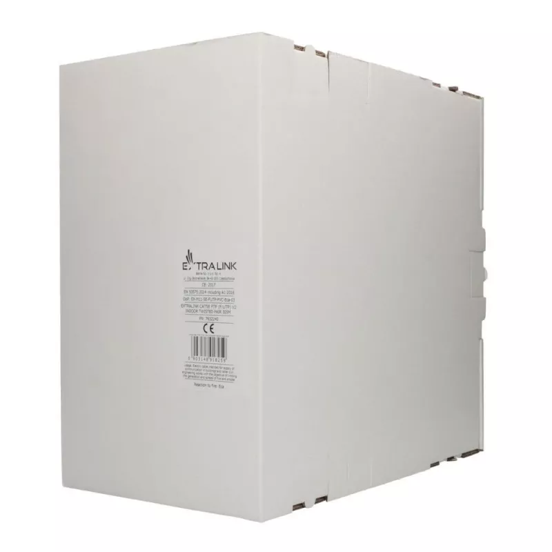 tinklo kabelis Extralink Twisted pair CAT5E FTP Indoor 305M Pilka