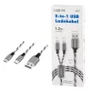 LogiLink CU0202 USB kabelis USB 2.0 1,2 m USB A USB C/Micro-USB A pilka