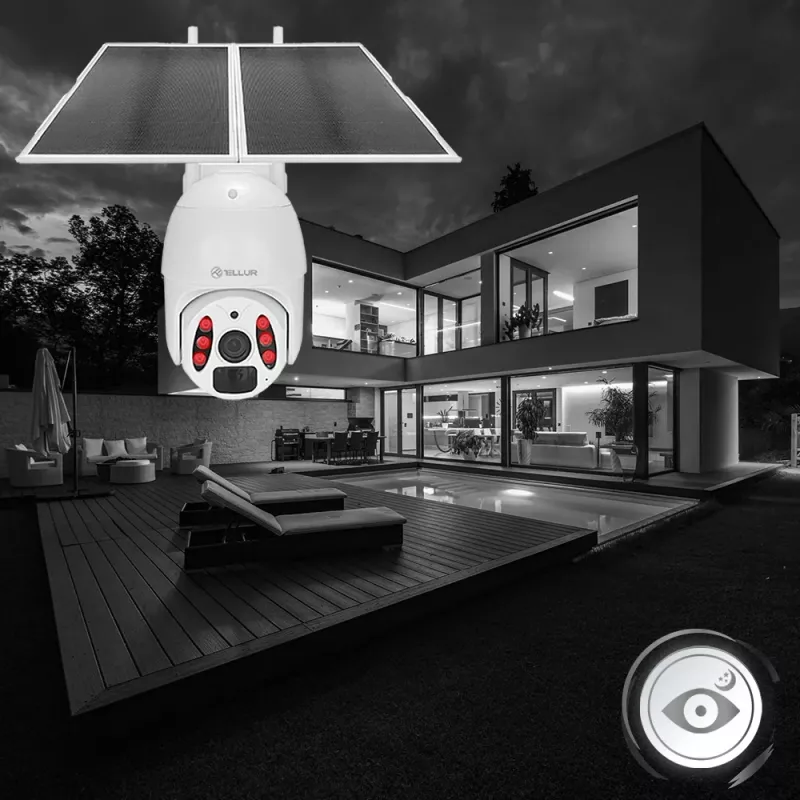 Apsaugos kamera Tellur Smart WiFi Solar Camera P&T 3MP 2K UltraHD