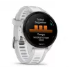 Išmanusis laikrodis GARMIN Forerunner 165 — GPS, AMOLED 1,2 colio, 4 GB, 5 ATM, 11 dienų baterija, pilkas korpusas, baltas dirželis