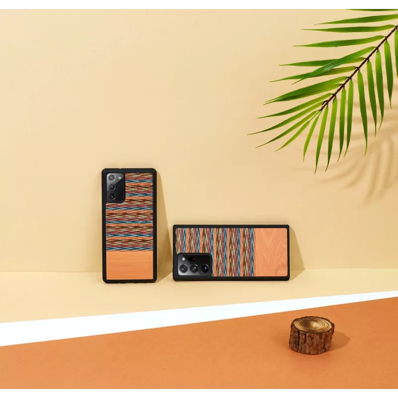 Išmaniojo telefono dėklas man and wood Galaxy Note 20 Ultra rudas langelis juodas