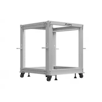 19 colių atviras stovas LANBERG 12U, reguliuojamas gylis 600–1100 mm, pilkas