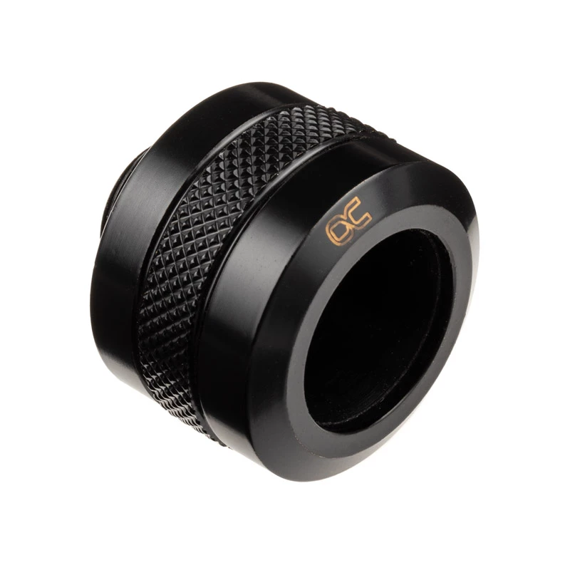 Jungtis Alphacool 17473 — žalvaris, 23 mm aukštis, 26 mm skersmuo, juoda