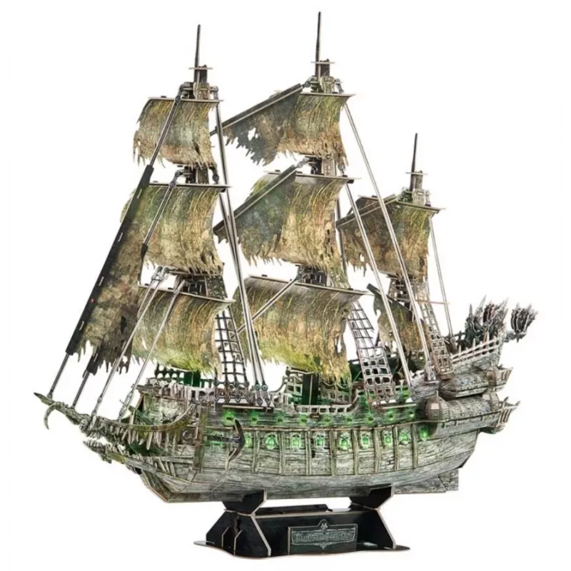 3D LED dėlionė „Skrajojantis olandas“ modelis L526H, No name — surinktas šviečiantis modelis
