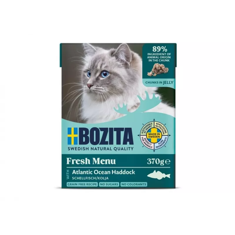 BOZITA Fresh Menu Haddock in jelly - šlapias kačių maistas - 370g