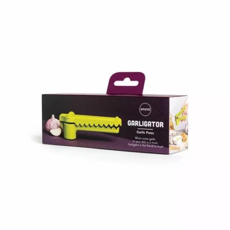 Rankeninis česnakų spaustukas Ototo Design Garligator žalios spalvos plastiko ir plieno