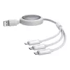Greito įkrovimo laidas 3in1 Baseus Free2Draw, USB į micro USB+USB-C+Lightning, 3,5 A, 1,1 m (baltas)
