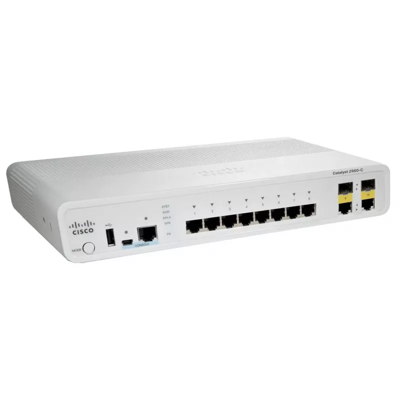 Valdomas komutatorius Cisco Catalyst WS-C2960C-8TC-L L2 8x Fast Ethernet