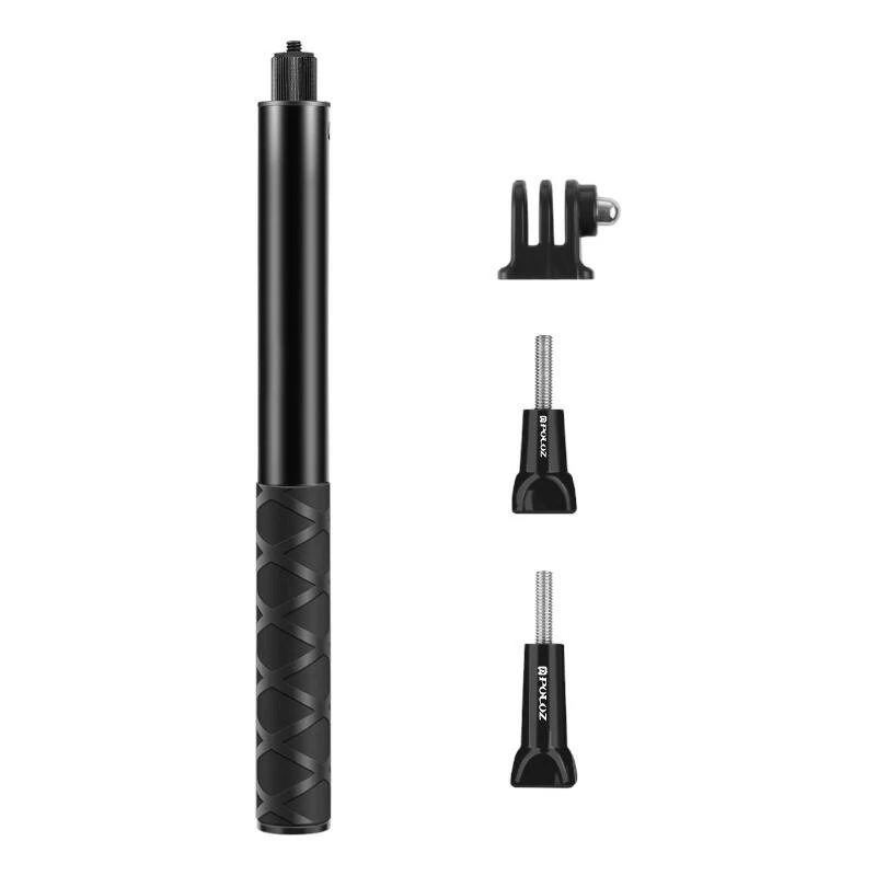 Metalinis selfie stovas Puluz 110 cm, skirtas Insta360 One RS / X2 / X3 / X4 — 110 cm ilgis, metalinė konstrukcija