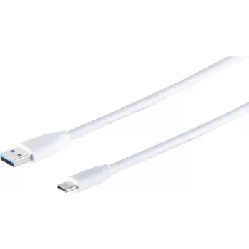 USB laidas S/CONN 13-31186 1.8 m USB A į USB C 5 Gbit/s baltas
