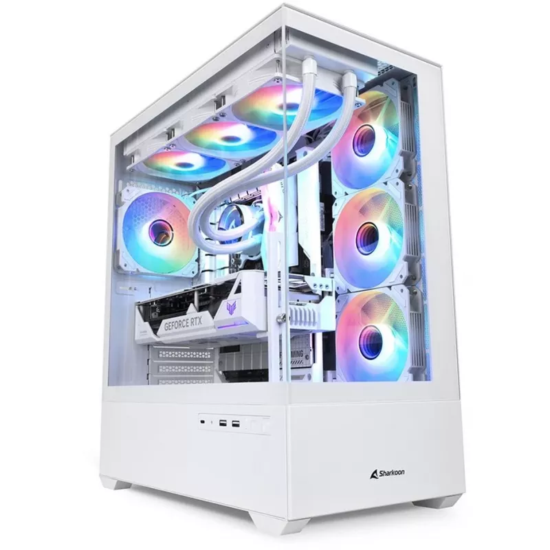 PC korpusas Sharkoon AK6 RGB, ATX, balta