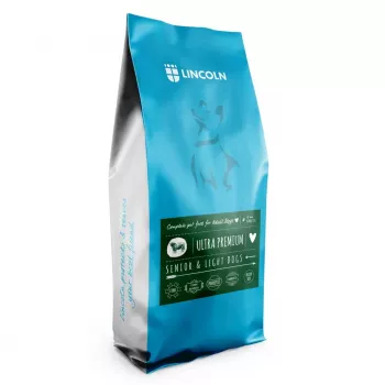 Sausas šunų maistas Lincoln Ultra Premium Senior su jautiena ir ryžiais 12 kg — Senior formulė, 22 % baltymų, 13 % riebalų