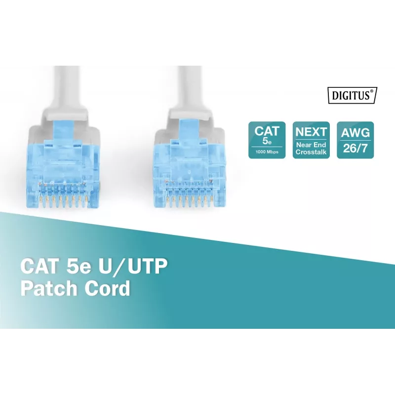 Digitus DK-1512-150 RJ45 tinklo laidas CAT 5e U/UTP pilkas 15m