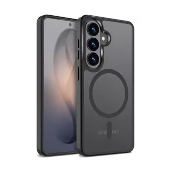 Crong Hybrid Matte Magnetic dėklas Samsung Galaxy S26 — TPU ir PC, juodas