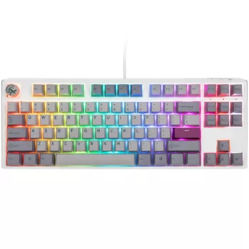 Ducky One 3 TKL klaviatūra, skirta žaidimams, USB, JAV anglų, sidabrinė