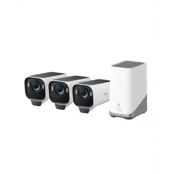 Eufy Cam S3 Pro 3-Ca m rinkinys Juoda+Balta 1