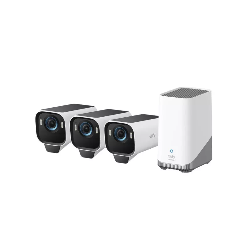 Eufy Cam S3 Pro 3-Ca m rinkinys Juoda+Balta 1