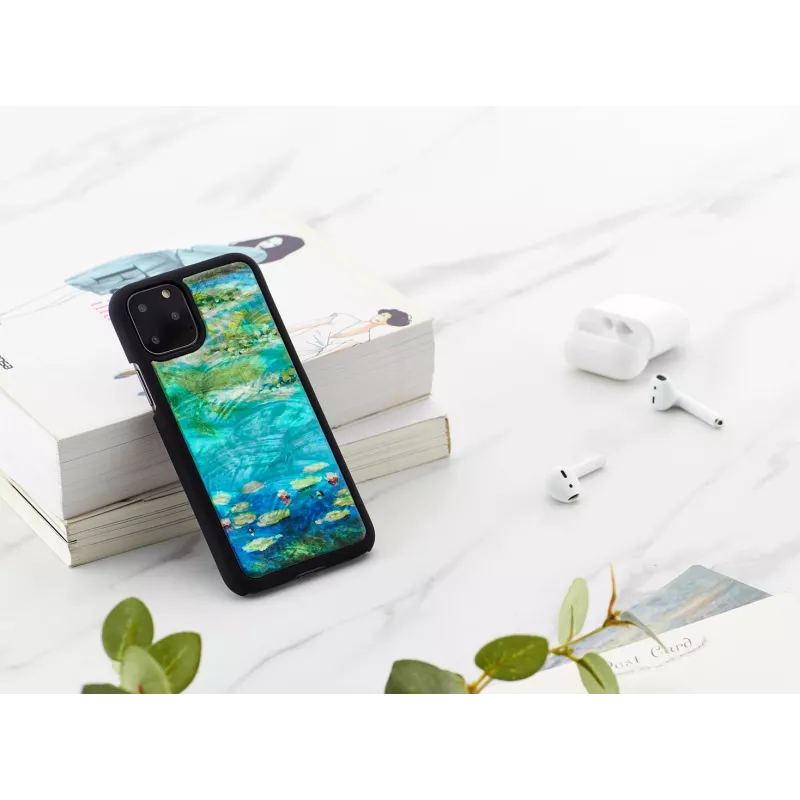 iKins išmaniojo telefono dėklas, skirtas iPhone 11 Pro — vandens lelijų dizainas, juodas